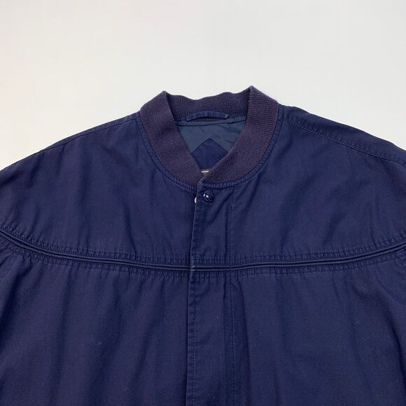 Vintage David Taylor Jacket Mens XLT Tall Navy Ribbed Long Sleeve Zip Pocket - Picture 3 of 10